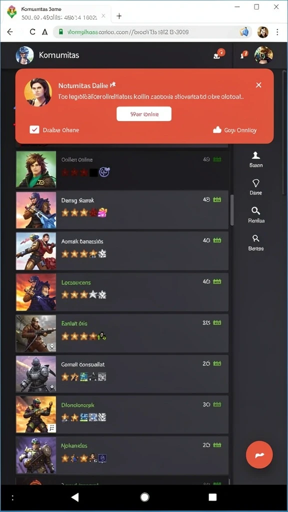Cuplikan layar menu unduhan coo77 untuk perangkat Android